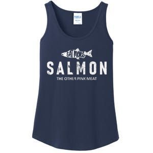 Eat More Salmon The Other Pink Meat Funny Fishing Fisherman Ladies Essential Tank