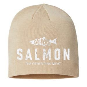 Eat More Salmon The Other Pink Meat Funny Fishing Fisherman Sustainable Beanie