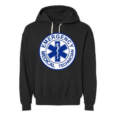 EMT Emergency Medical Technician Logo Garment-Dyed Fleece Hoodie