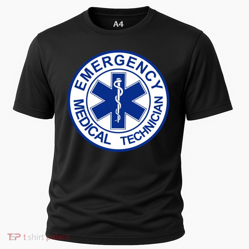 EMT Emergency Medical Technician Logo Cooling Performance Crew T-Shirt