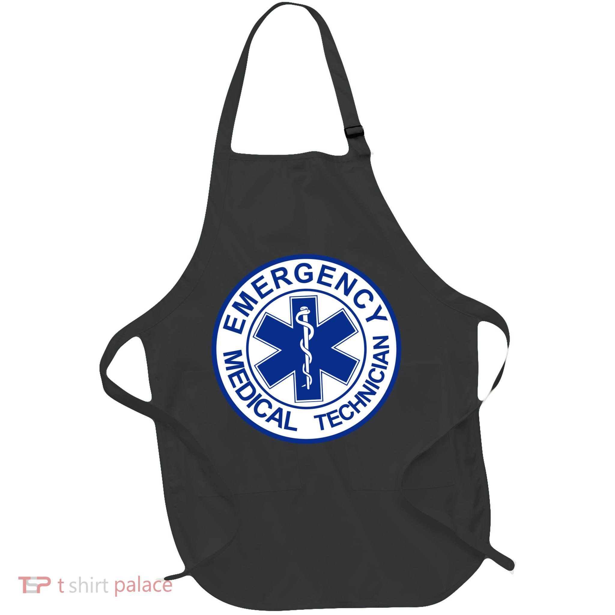 EMT Emergency Medical Technician Logo Full-Length Apron With Pockets