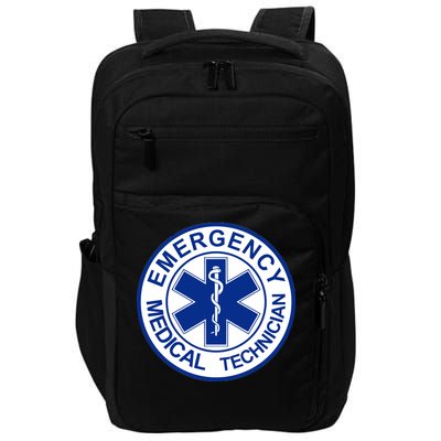 EMT Emergency Medical Technician Logo Impact Tech Backpack