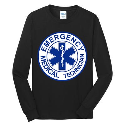 EMT Emergency Medical Technician Logo Tall Long Sleeve T-Shirt