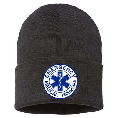 EMT Emergency Medical Technician Logo Sustainable Knit Beanie