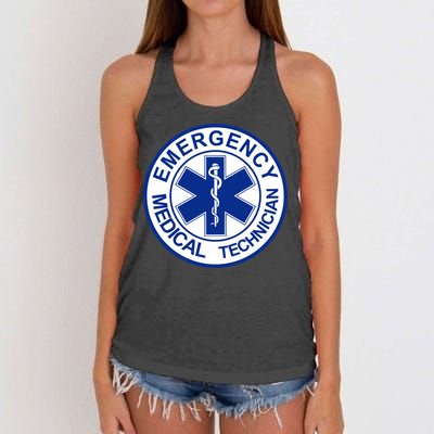 EMT Emergency Medical Technician Logo Women's Knotted Racerback Tank