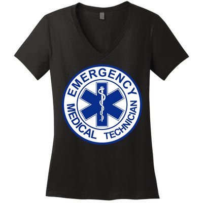 EMT Emergency Medical Technician Logo Women's V-Neck T-Shirt