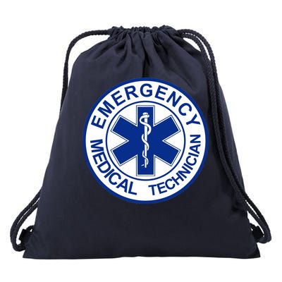 EMT Emergency Medical Technician Logo Drawstring Bag