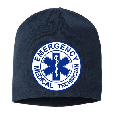 EMT Emergency Medical Technician Logo Sustainable Beanie