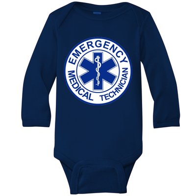 EMT Emergency Medical Technician Logo Baby Long Sleeve Bodysuit