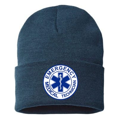 EMT Emergency Medical Technician Logo Sustainable Knit Beanie