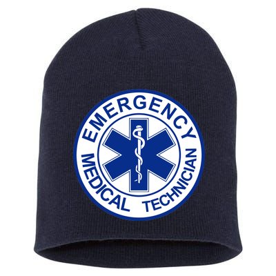 EMT Emergency Medical Technician Logo Short Acrylic Beanie