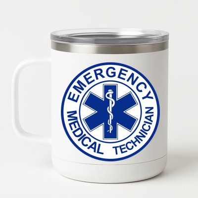 EMT Emergency Medical Technician Logo 12 oz Stainless Steel Tumbler Cup