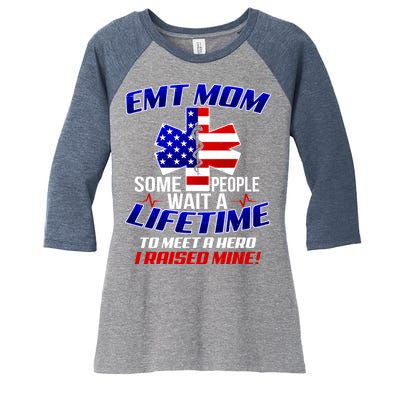 EMT Mom Women's Tri-Blend 3/4-Sleeve Raglan Shirt