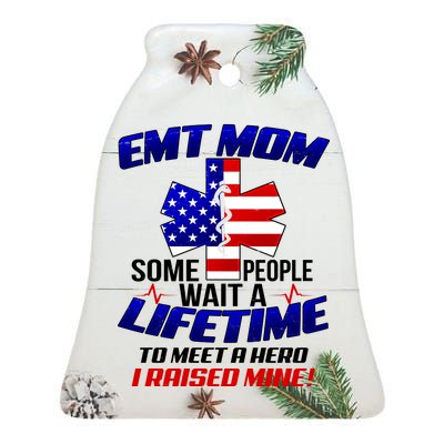 EMT Mom Ceramic Bell Ornament