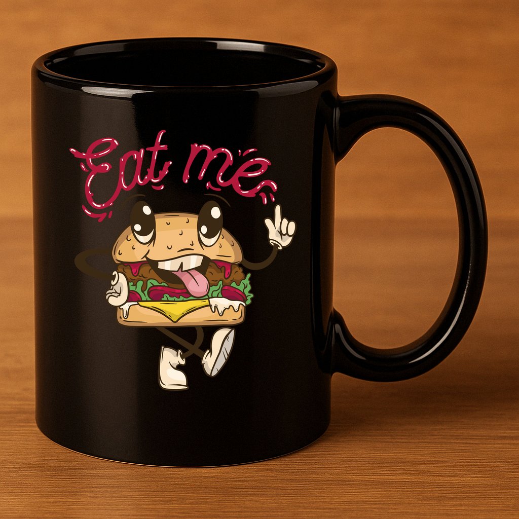 Eat Me Tasty Burger 11oz C Handle Ceramic Mug