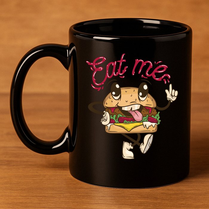 Eat Me Tasty Burger 11oz C Handle Ceramic Mug