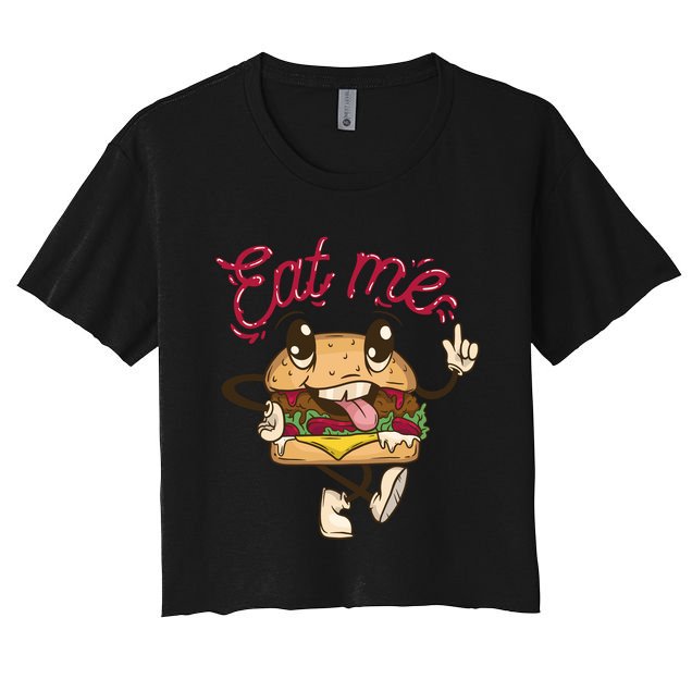 Eat Me Tasty Burger Crop Top
