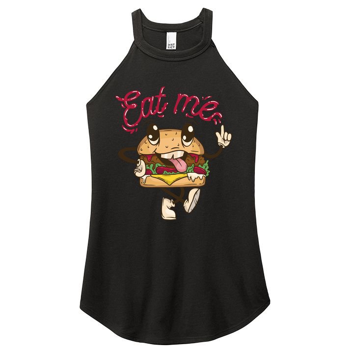 Eat Me Tasty Burger Women's Perfect Tri Rocker Tank