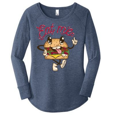 Eat Me Tasty Burger Women's Perfect Tri Tunic Long Sleeve Shirt