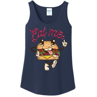 Eat Me Tasty Burger Ladies Essential Tank