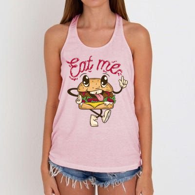 Eat Me Tasty Burger Women's Knotted Racerback Tank