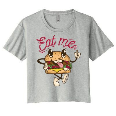 Eat Me Tasty Burger Women's Crop Top Tee