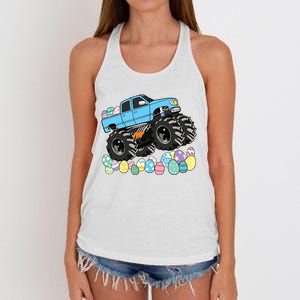 Easter Monster Truck Easter Eggs Women's Knotted Racerback Tank