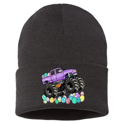 Easter Monster Truck Easter Eggs Sustainable Knit Beanie