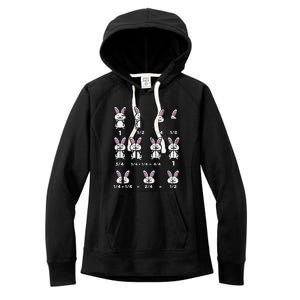 Easter Math Teacher Bunny Fractions Rabbit Women's Fleece Hoodie