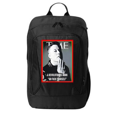 Elon Musk The Time A Revolution Is Born Go Fuck Yourself City Backpack