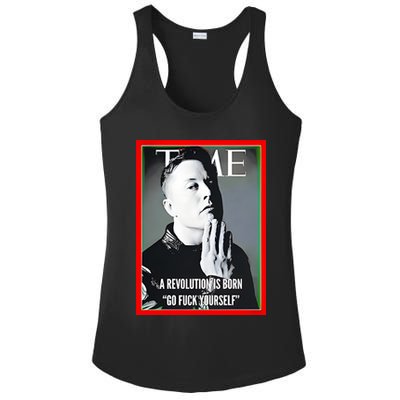 Elon Musk The Time A Revolution Is Born Go Fuck Yourself Ladies PosiCharge Competitor Racerback Tank