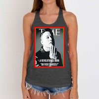 Elon Musk The Time A Revolution Is Born Go Fuck Yourself Women's Knotted Racerback Tank