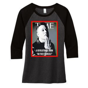 Elon Musk The Time A Revolution Is Born Go Fuck Yourself Women's Tri-Blend 3/4-Sleeve Raglan Shirt