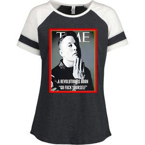 Elon Musk The Time A Revolution Is Born Go Fuck Yourself Enza Ladies Jersey Colorblock Tee