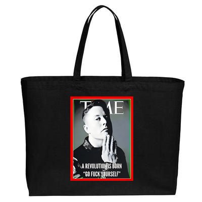 Elon Musk The Time A Revolution Is Born Go Fuck Yourself Cotton Canvas Jumbo Tote