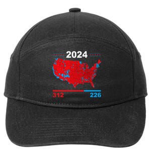 Electoral Map Trump 312 Red 2024 Election Results Map 2024 7-Panel Snapback Hat