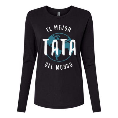 El Mejor Tata Del Mundo Fathers Day Love Proud Papa Womens Cotton Relaxed Long Sleeve T-Shirt