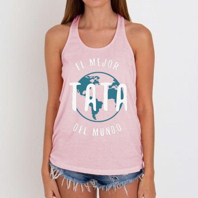 El Mejor Tata Del Mundo Fathers Day Love Proud Papa Women's Knotted Racerback Tank