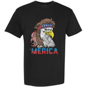 Eagle Mullet Tee 4th Of July USA American Flag Eagle Merica Garment-Dyed Heavyweight T-Shirt