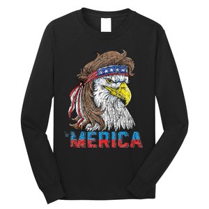 Eagle Mullet Tee 4th Of July USA American Flag Eagle Merica Long Sleeve Shirt