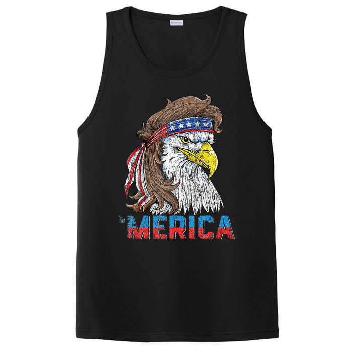 Eagle Mullet Tee 4th Of July USA American Flag Eagle Merica PosiCharge Competitor Tank