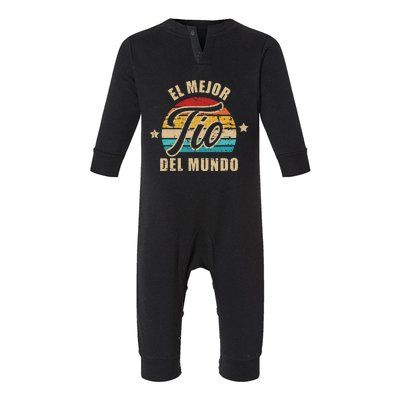 El Mejor Tío Del Mundo Vintage Retro Infant Fleece One Piece