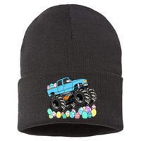 Easter Monster Truck Easter Eggs Toddler Sustainable Knit Beanie