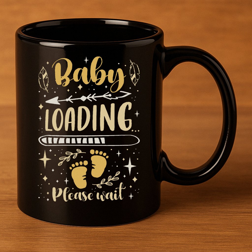 Expecting Mom To Be, Pregnancy Announcement, Baby Loading 11oz C Handle Ceramic Mug