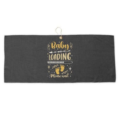 Expecting Mom To Be, Pregnancy Announcement, Baby Loading Large Microfiber Waffle Golf Towel