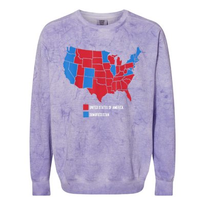 Election Map United States Of America Dumbistan Funny Colorblast Crewneck Sweatshirt