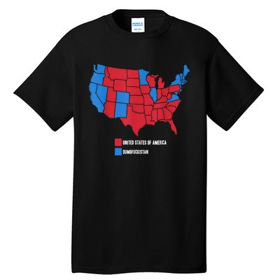 Election Map United States Of America Dumbistan Funny Tall T-Shirt