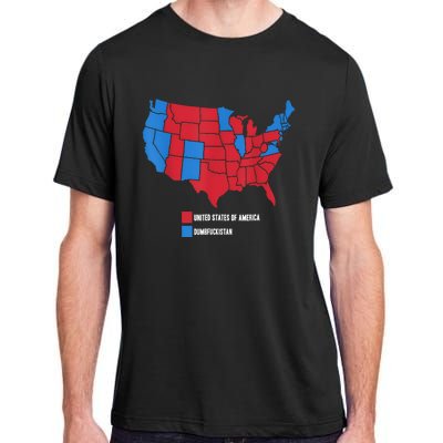 Election Map United States Of America Dumbistan Funny Adult ChromaSoft Performance T-Shirt