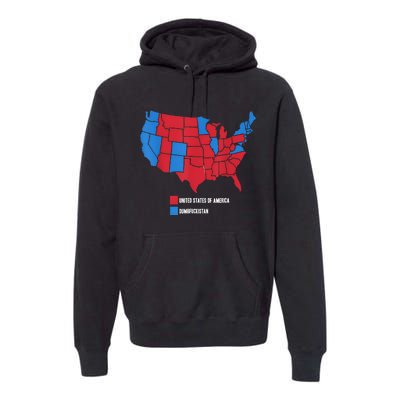 Election Map United States Of America Dumbistan Funny Premium Hoodie