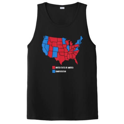 Election Map United States Of America Dumbistan Funny PosiCharge Competitor Tank